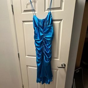 Torrid/ Zum Zum collab Mermaid ruched prom/occasion dress - silky turquoise